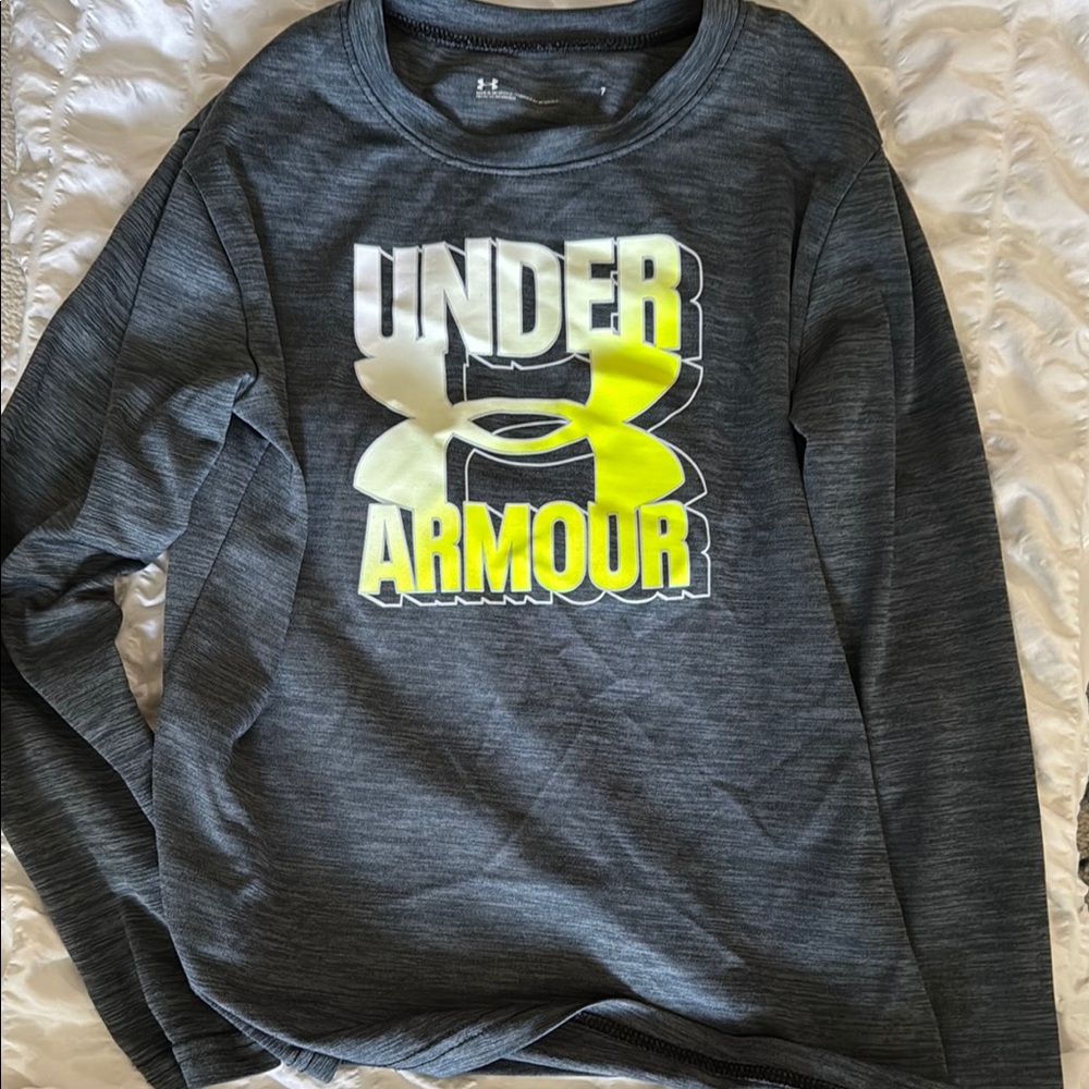 Under Armour Gray and Yellow Performance Hoodie